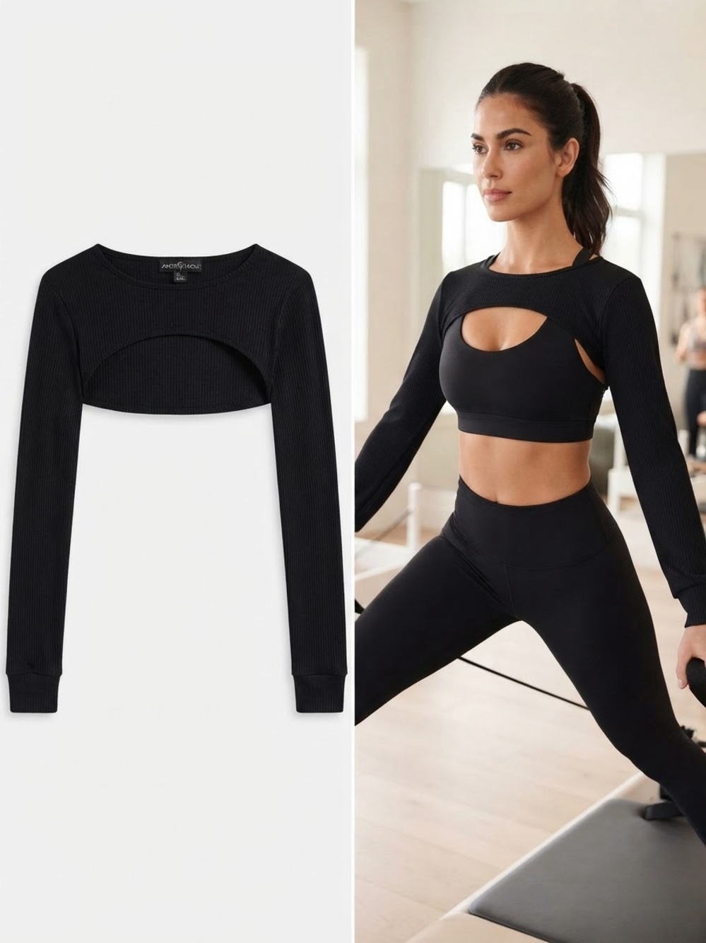 Almost Famous Black Ribbed Bolero / Shrug Top ✨